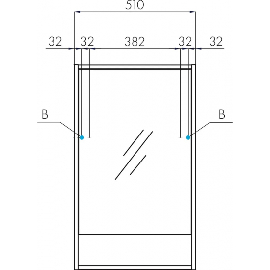 Зеркало-шкаф АКВАТОН Рико 50 белый, ясень фабрик