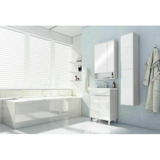 Зеркало-шкаф АКВАТОН Рико 65 белый, ясень фабрик