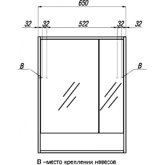 Зеркало-шкаф АКВАТОН Рико 65 белый, ясень фабрик
