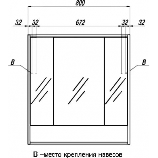 Зеркало-шкаф АКВАТОН Рико 80 белый, ясень фабрик