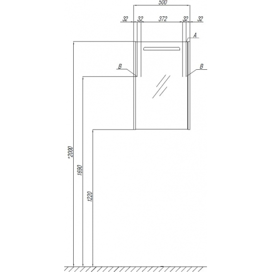 Зеркало-шкаф АКВАТОН Сильва 50 дуб полярный