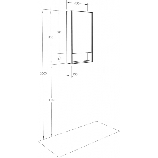 Зеркало-шкаф АКВАТОН Сканди 45 дуб рустикальный