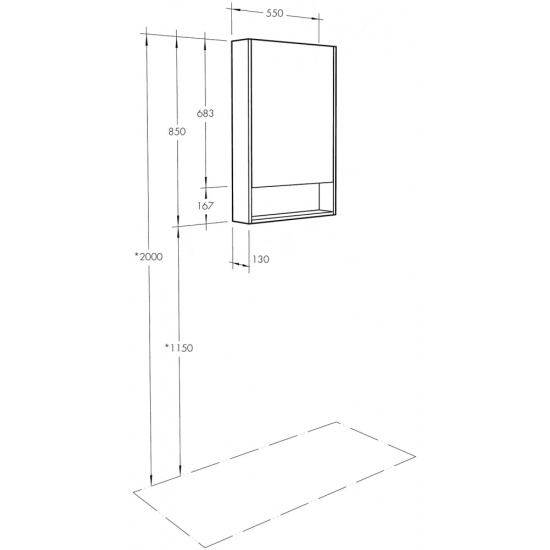 Зеркало-шкаф АКВАТОН Сканди 55 дуб рустикальный