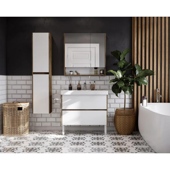 Зеркало-шкаф АКВАТОН Сканди 90 дуб рустикальный