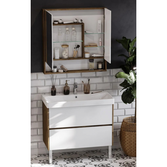 Зеркало-шкаф АКВАТОН Сканди 90 дуб рустикальный