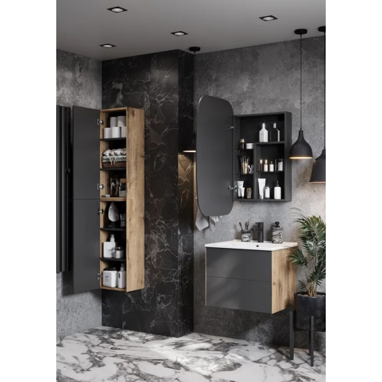 Зеркало-шкаф АКВАТОН Сохо 60 графит L левое