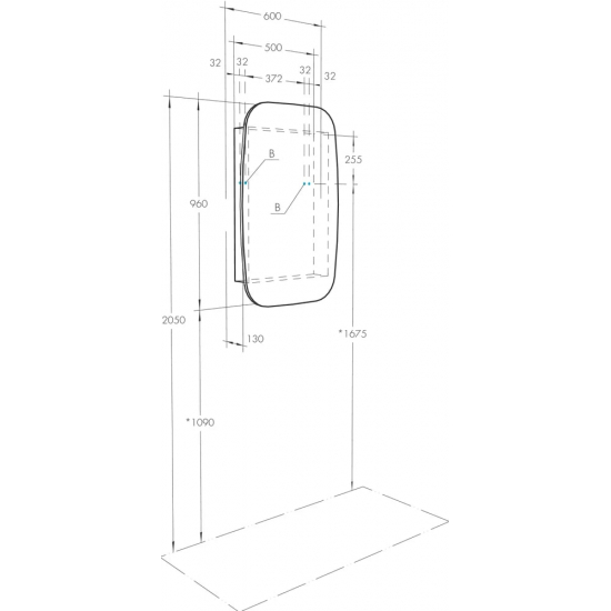 Зеркало-шкаф АКВАТОН Сохо 60 графит R правое