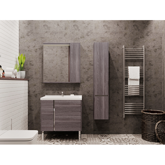 Зеркало-шкаф АКВАТОН Стоун 80 грецкий орех, с подсветкой