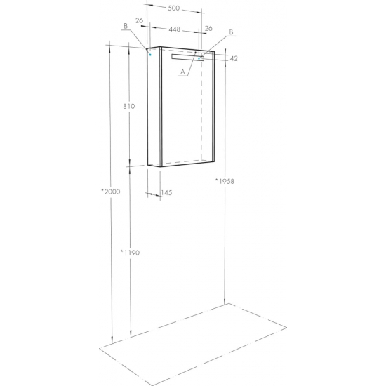 Зеркало-шкаф АКВАТОН Верди PRO 50 ясень фабрик