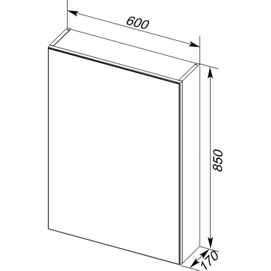 Зеркало-шкаф AQUANET Алвита 60 R правое, белый 