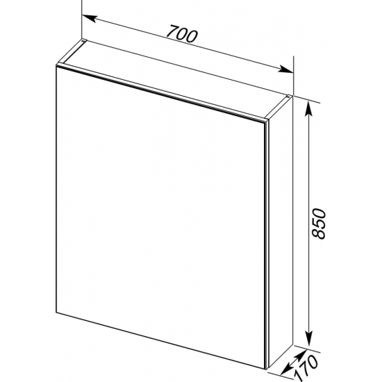 Зеркало-шкаф AQUANET Алвита 70 R правое, белый