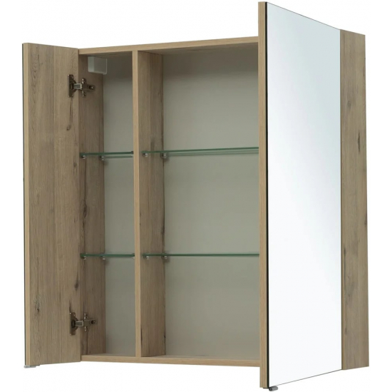 Зеркало-шкаф AQUANET Алвита new 80 дуб веллингтон белый