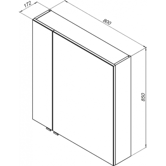 Зеркало-шкаф AQUANET Алвита New 80 серое
