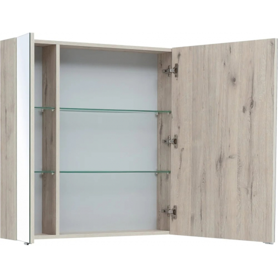 Зеркало-шкаф AQUANET Алвита New 90 дуб веллингтон белый