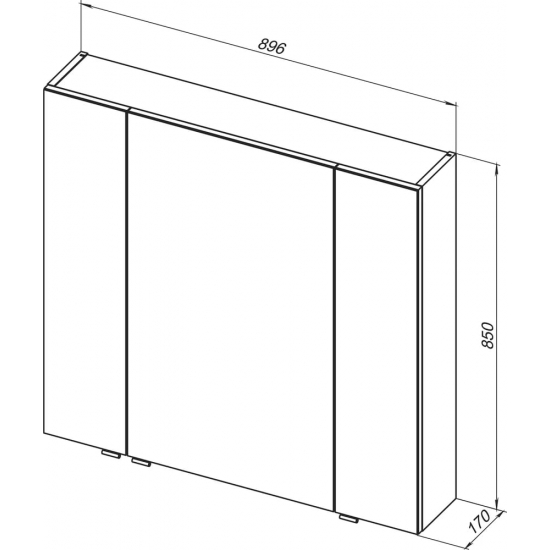 Зеркало-шкаф AQUANET Алвита New 90 дуб веллингтон белый
