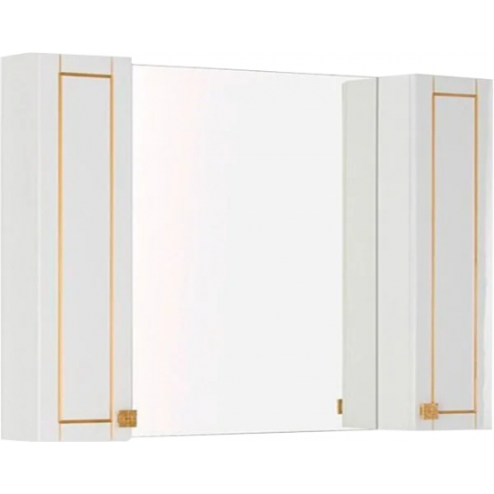 Зеркало-шкаф AQUANET Честер 105 белый, патина золото