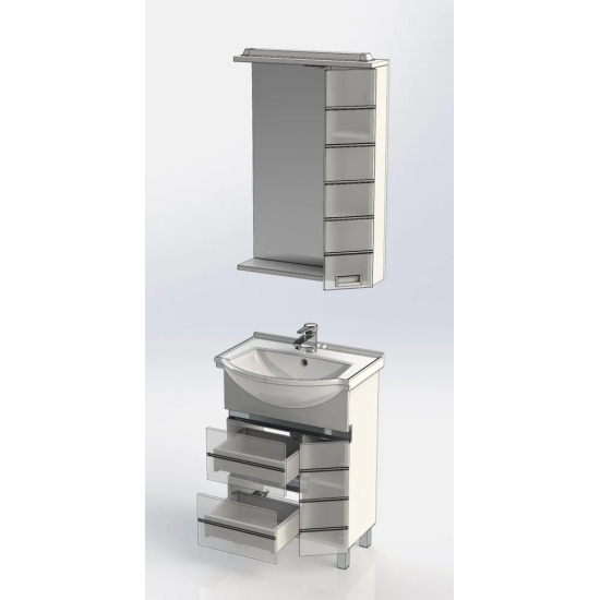 Зеркало-шкаф AQUANET Доминика 60 белый, с подсветкой