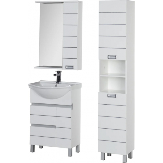 Зеркало-шкаф AQUANET Доминика 60 белый, с подсветкой