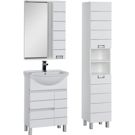 Зеркало-шкаф AQUANET Доминика 60 белый, с подсветкой