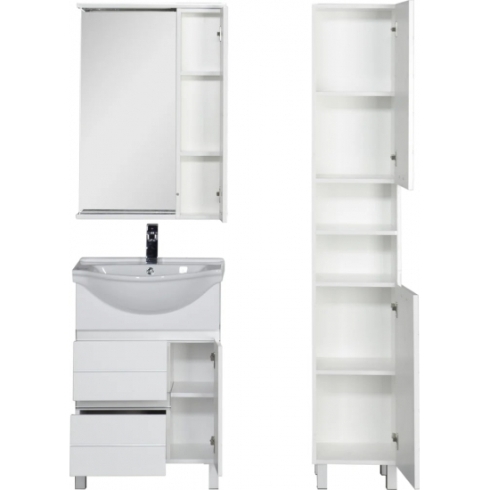 Зеркало-шкаф AQUANET Доминика 60 белый, с подсветкой