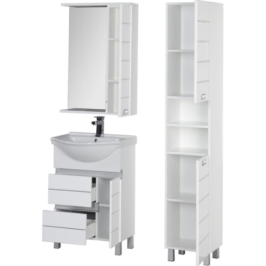 Зеркало-шкаф AQUANET Доминика 60 белый, с подсветкой