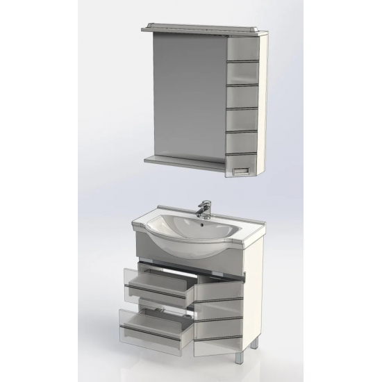 Зеркало-шкаф AQUANET Доминика 80 белый, с подсветкой