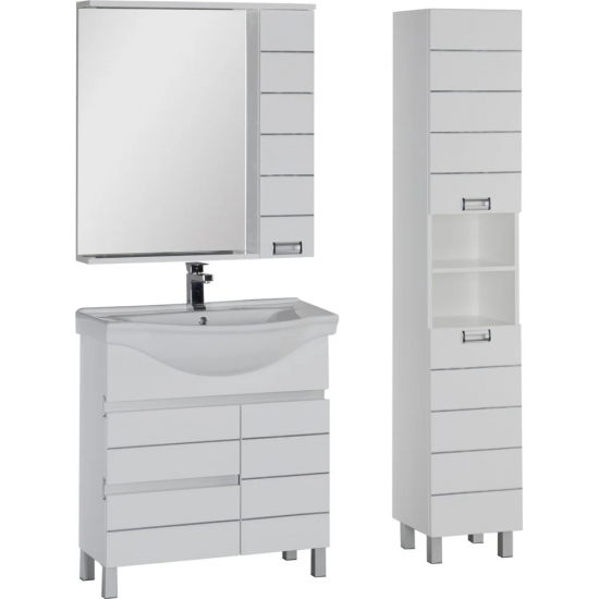 Зеркало-шкаф AQUANET Доминика 80 белый, с подсветкой