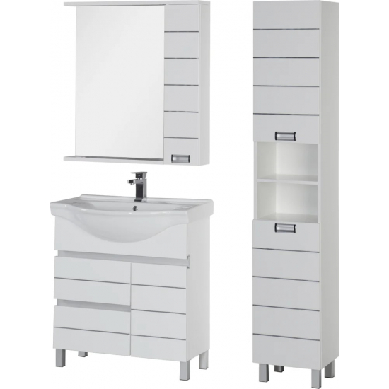 Зеркало-шкаф AQUANET Доминика 80 белый, с подсветкой