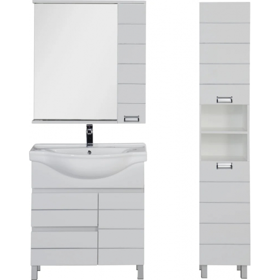 Зеркало-шкаф AQUANET Доминика 80 белый, с подсветкой