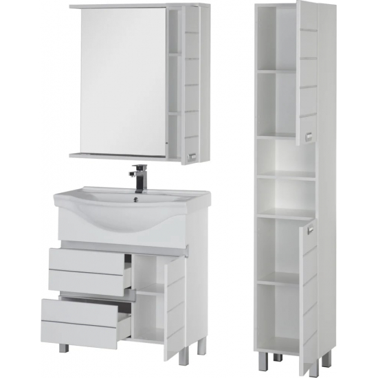 Зеркало-шкаф AQUANET Доминика 80 белый, с подсветкой