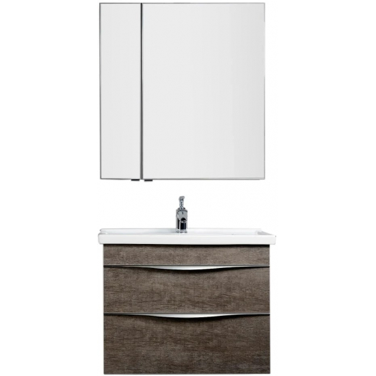 Зеркало-шкаф AQUANET Эвора 80 дуб антик