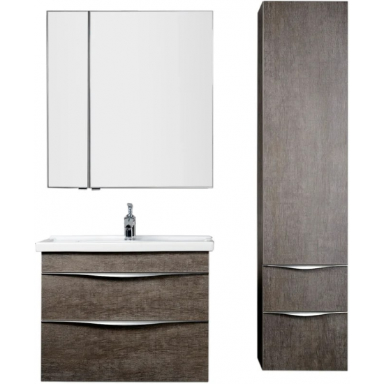 Зеркало-шкаф AQUANET Эвора 80 дуб антик