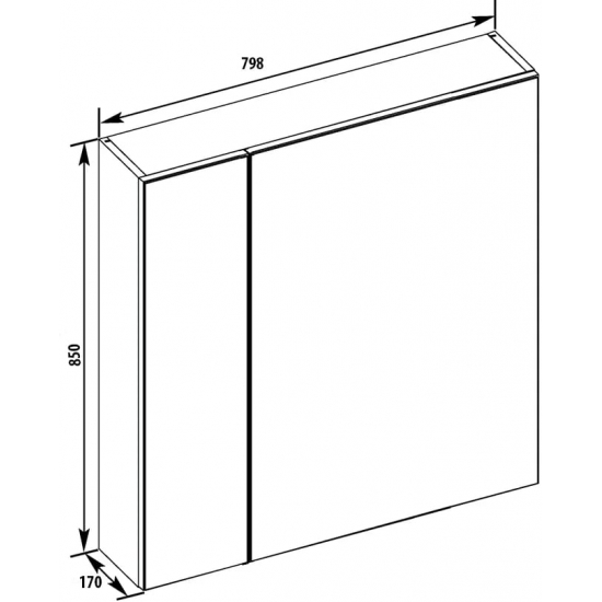 Зеркало-шкаф AQUANET Эвора 80 дуб антик