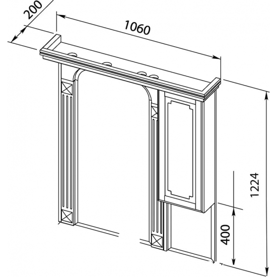 Зеркало-шкаф AQUANET Фредерика New 100