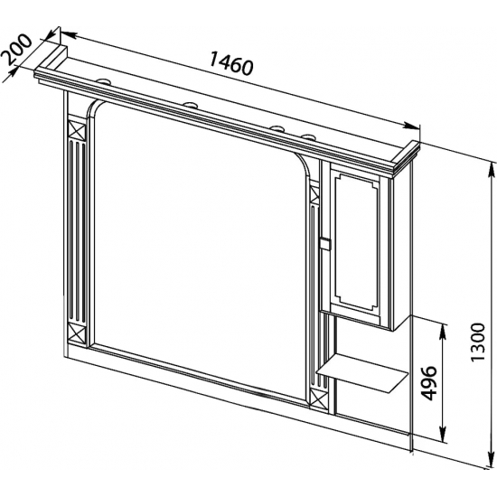 Зеркало-шкаф AQUANET Фредерика New 140