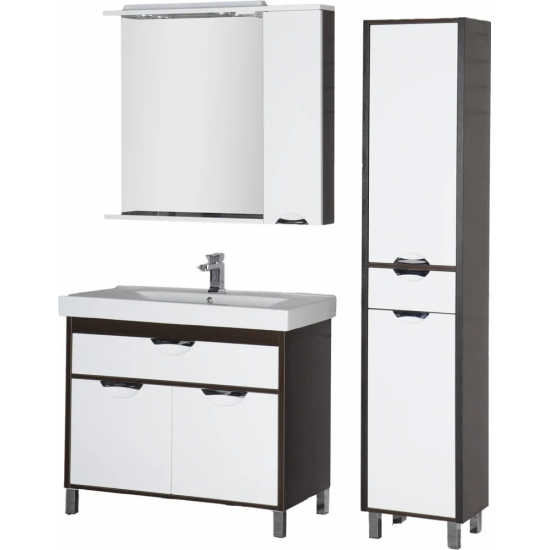 Зеркало-шкаф AQUANET Гретта 100 венге, с подсветкой