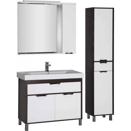 Зеркало-шкаф AQUANET Гретта 100 венге, с подсветкой