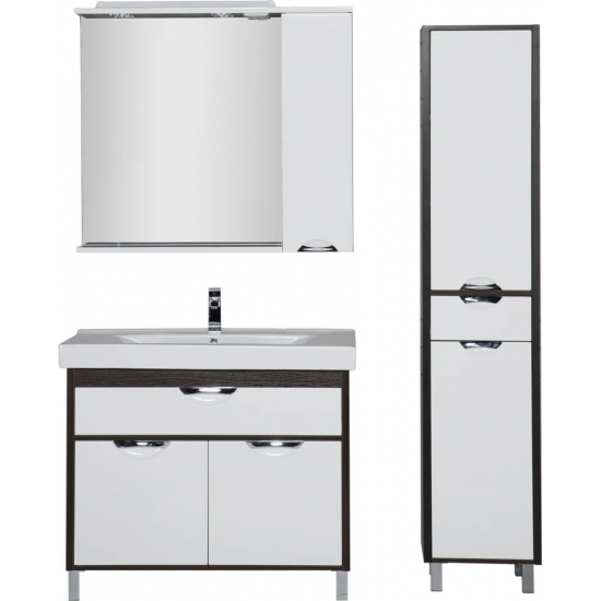 Зеркало-шкаф AQUANET Гретта 100 венге, с подсветкой