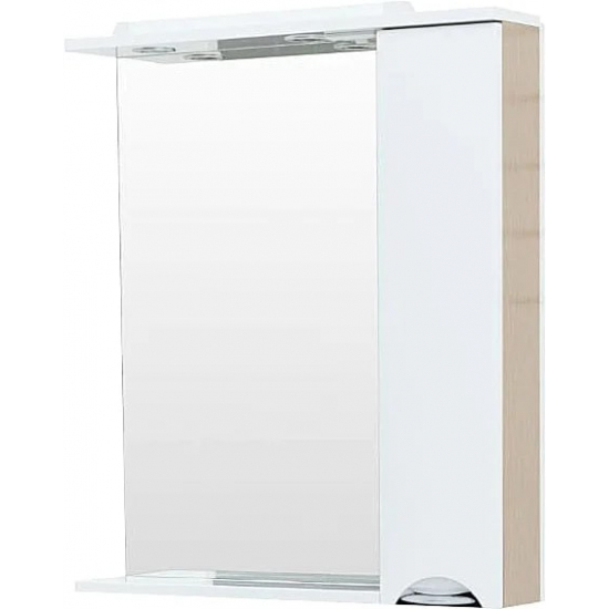 Зеркало-шкаф AQUANET Гретта 70 светлый дуб, с подсветкой