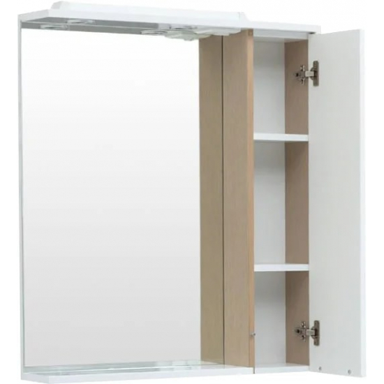 Зеркало-шкаф AQUANET Гретта 70 светлый дуб, с подсветкой