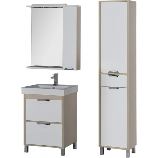 Зеркало-шкаф AQUANET Гретта 75 светлый дуб, с подсветкой