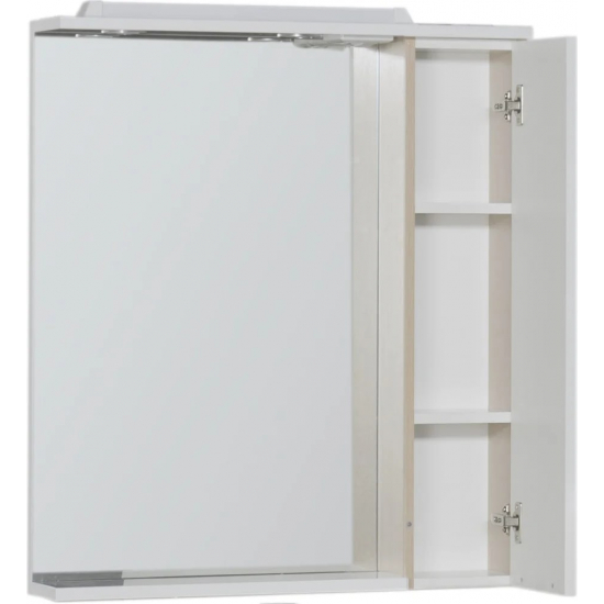 Зеркало-шкаф AQUANET Гретта 75 светлый дуб, с подсветкой