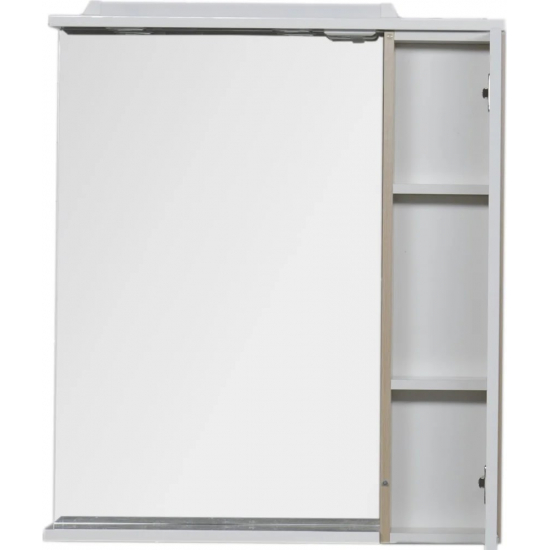 Зеркало-шкаф AQUANET Гретта 75 светлый дуб, с подсветкой