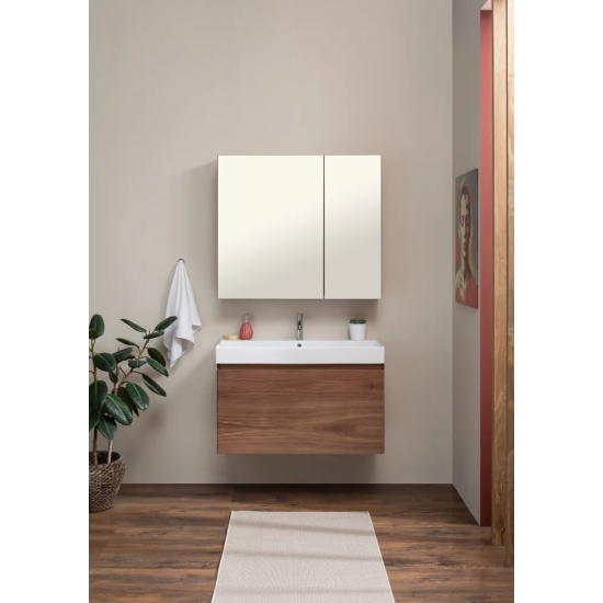 Зеркало-шкаф AQUANET Нью-Йорк 100 орех