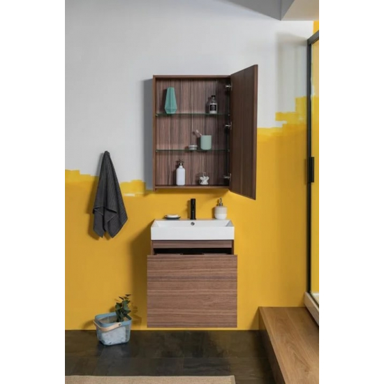 Зеркало-шкаф AQUANET Нью-Йорк 60 орех