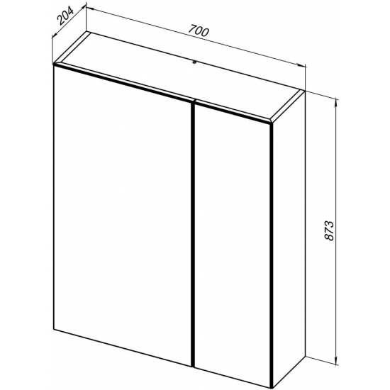Зеркало-шкаф AQUANET Нью-Йорк 70 орех