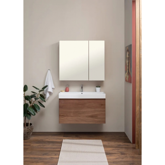 Зеркало-шкаф AQUANET Нью-Йорк 85 орех