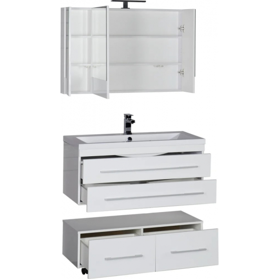 Зеркало-шкаф AQUANET Нота 100 камерино белый 