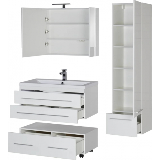 Зеркало-шкаф AQUANET Нота 100 камерино белый 