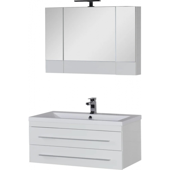 Зеркало-шкаф AQUANET Нота 100 камерино белый 